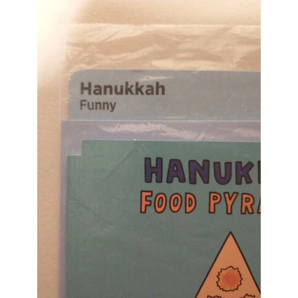 Hallmark Hanukkah Greeting Cards Food Pyramid Funny Lot of 3 Chanukah